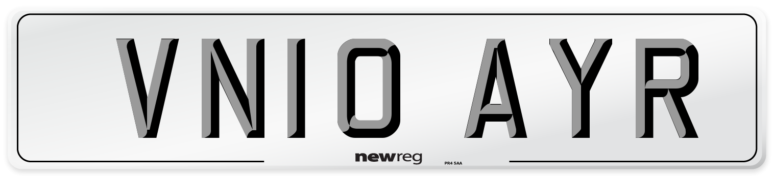 VN10 AYR Number Plate from New Reg